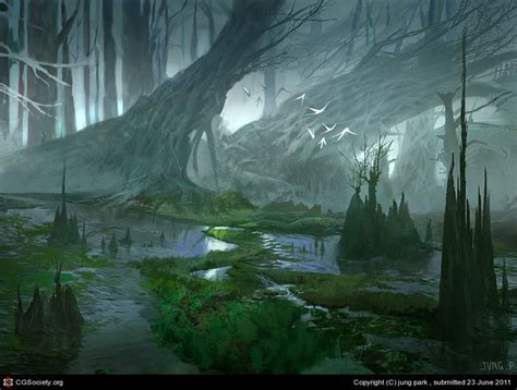 Swamp By Jung Park 2d Cgsociety Imp Territory Fantasy Landscape