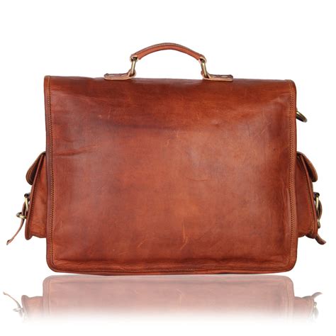 Mens Genuine Vintage Brown Leather Laptop Bag Leather Native