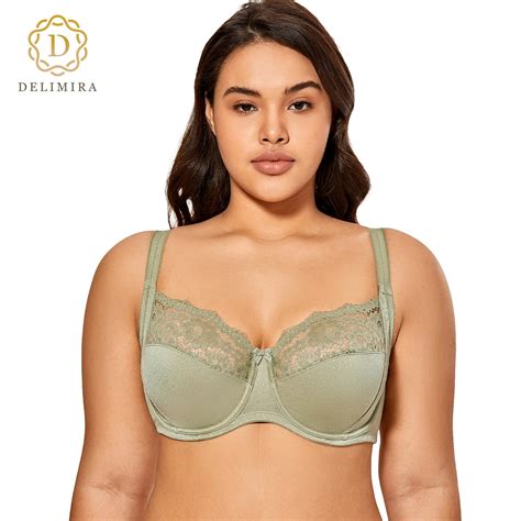 delimira women s full coverage non padded underwire support plus size sheer lace minimizer bra