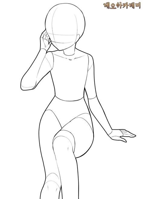 Anime Girl Sitting Base Drawing Body Model Sexiz Pix