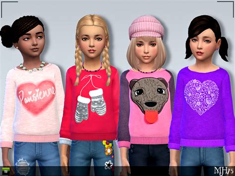 The Sims Resource S4 Sweet Child Sweaters