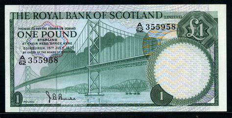 The note of five pounds sterling portrays the image of lord ilay (archibald campbell), scottish nobleman. The Royal Bank of Scotland bank notes One Pound Note ...