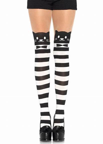 Cat Striped Tights Fancy Stockings Pantyhose Kitty