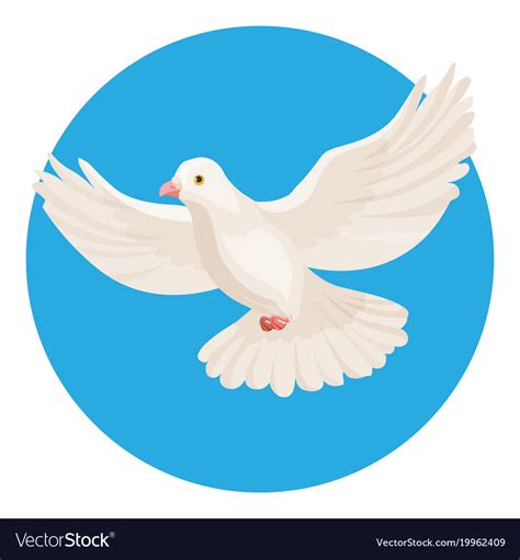 Dove Of White Color Symbol Of Peace Isolated In Vector Image On In 2020