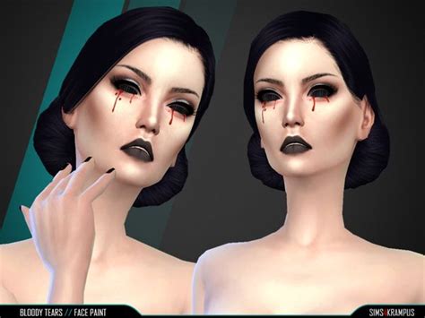 The Sims Resource Bloody Tears Face Paint By Sims4krampus Sims 4