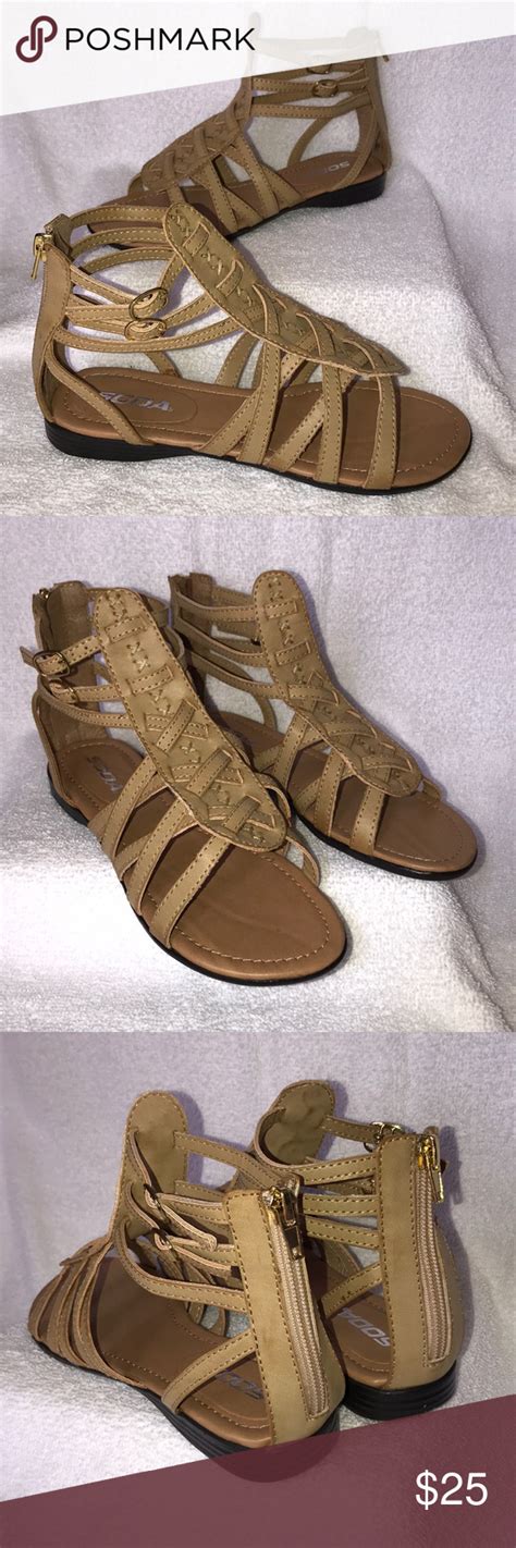 Soda Blonde Gladiator Sandals 6 New In Box Leather Strappy Gladiator