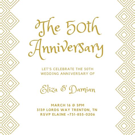 50th Anniversary Invitations Free Printable
