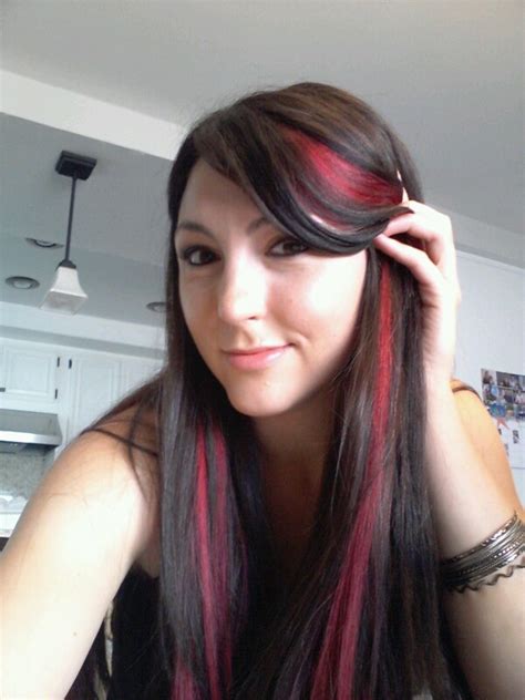 This is called honey balayage. Dark brown hair with pink streaks | Hair | Pinterest | A ...