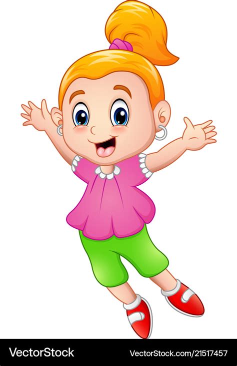 Little Girl Happy Cartoon