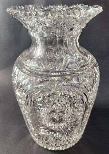 Abp Cut Glass Vase Antique Tg Ebay