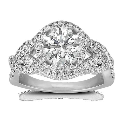 Intertwined Halo Diamond Engagement Ring Shane Co