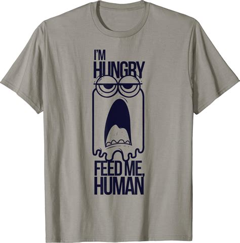 I Am Hungry Feed Me Human Mouth Funny Joke Saying Design T Shirt Clothing Shoes