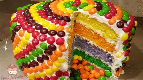 How To Make A Skittles Cake Rainbow Skittle Cake Skittles Cake Cake Rainbow Cake