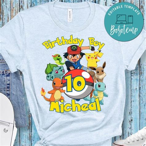 Pokemon Birthday Boy Cute Shirt For Kid Bobotemp