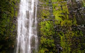 Beautiful Waterfall Waimoku On The Island Of Maui Hawaii