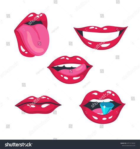 red lips set sexy women lips เวกเตอร์สต็อก ปลอดค่าลิขสิทธิ์ 1871219632 shutterstock