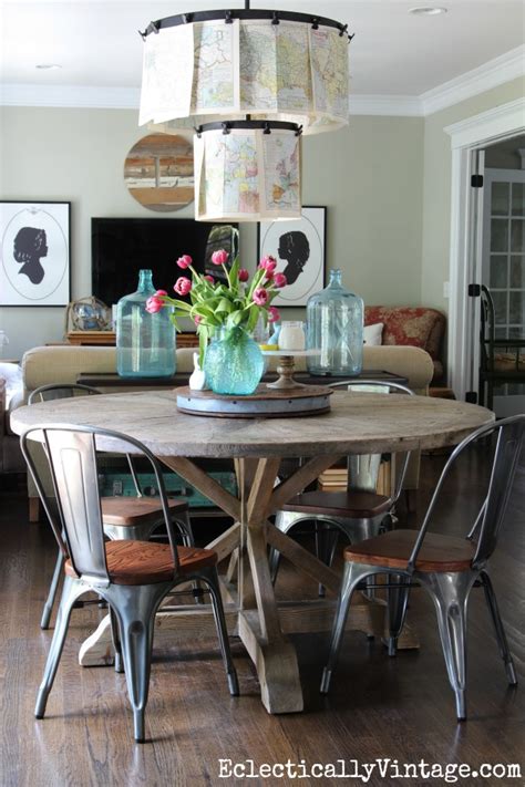 Welcome to a lighter and brighter coastal kitchen dining area! Rustic Wood Dining Table