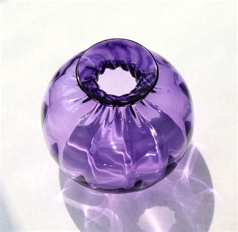 Tiny Hand Blown Glass Vase Purple Hand Blown In Sweden By Etsy