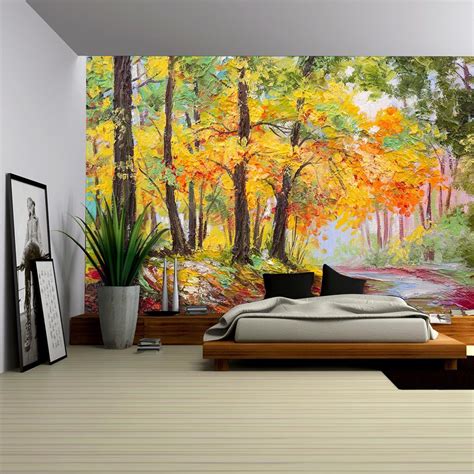 Wall26 Oil Painting Landscape Colorful Autumn Forest Removable
