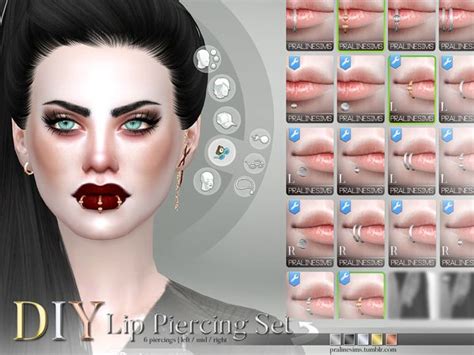 Pralinesims Diy Lip Piercing Set Sims 4 Piercings Lip Piercing Sims