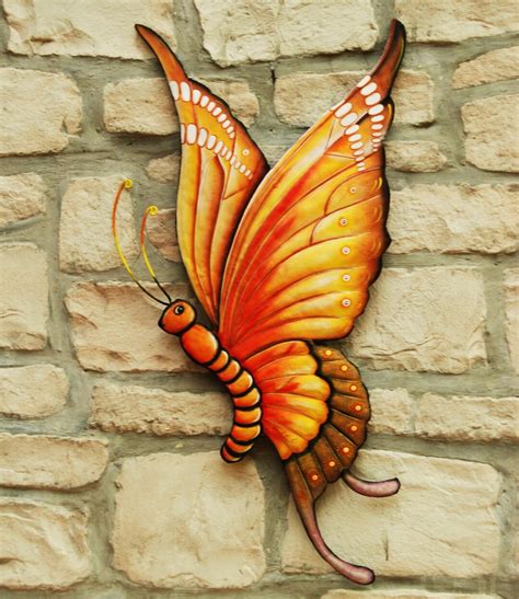 Butterfly Metal Wall Art Painted Metal Art Garden Decor Etsy