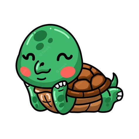 Premium Vector Cute Baby Turtle Cartoon Laying Down