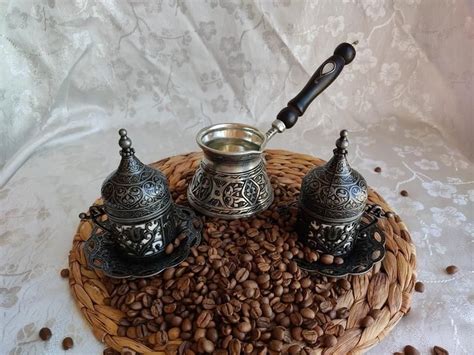 Turkish Coffee Set Greek Coffee Set Copper Coffee Pot Etsy In 2021