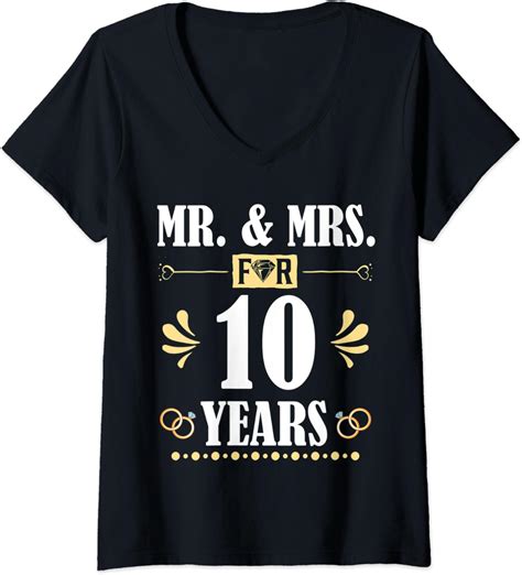 Womens Mr And Mrs For 10 Years 10th Wedding Anniversary