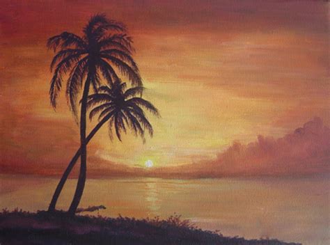 Palm tree sunset clipart black and white. Palm Tree Sunset Painting at PaintingValley.com | Explore ...