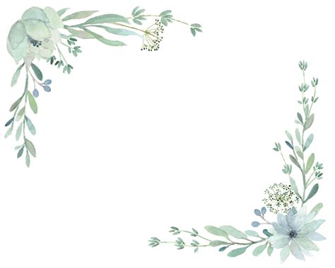 Watercolor Greenery Designs Set Eucalyptus And White Florals With