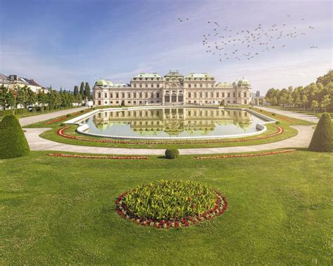 Baroque Park Of Belvedere Palace Vienna At A Sunny Day Editorial Image