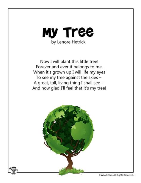 My Tree Arbor Day Poem Woo Jr Kids Activities Kids Poems Arbour