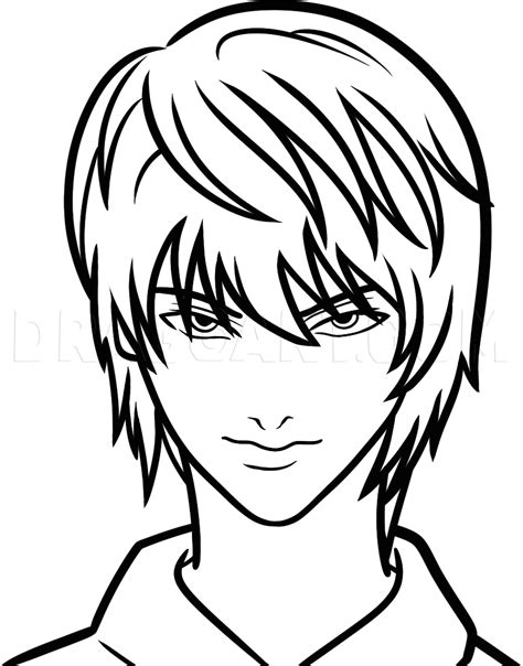 How To Draw Light Yagami Step By Step Drawing Guide By Dawn Dragoart
