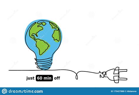 Major landmarks, businesses and households in cities around the world turned their lights off. Earth Hour Day Vector Sketch Concept. Stock Vector ...