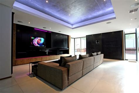 Luxury And Large Contemporary House Tv Room The Great