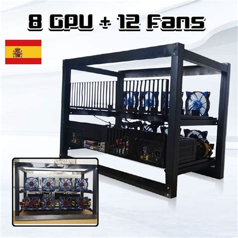 Subito a casa e in tutta sicurezza con ebay! 8 GPU 12 Fans Steel Coin Open Air Mining Frame Rig Case ...