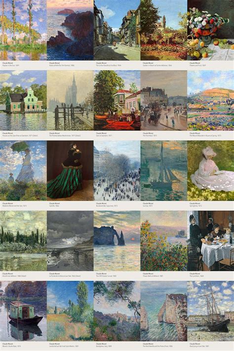 Wall Collage Kit Claude Monet Paintings Collection Of 60 Etsy Ireland
