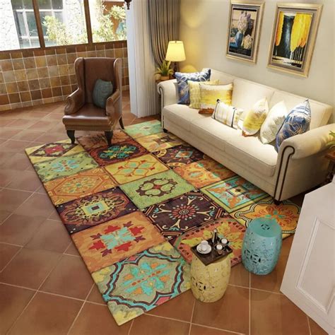 American Rural Pastoral Retro Carpets For Living Room Big Area Rugs