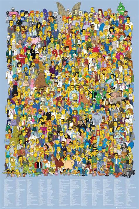 The Simpsons Cast Names Poster 61x915