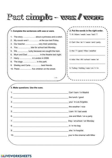 Verb To Be Past Simple Interactive And Downloadable Worksheet You