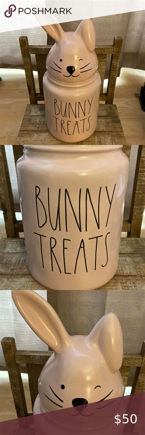 Rae Dunn Bunny Treats Canister Bunny Treats Tea Cup Decor Treats