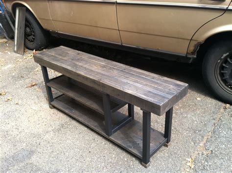 Custom Made Reclaimed Wood Storage Bench. | Wood storage bench, Wood storage, Entryway bench storage