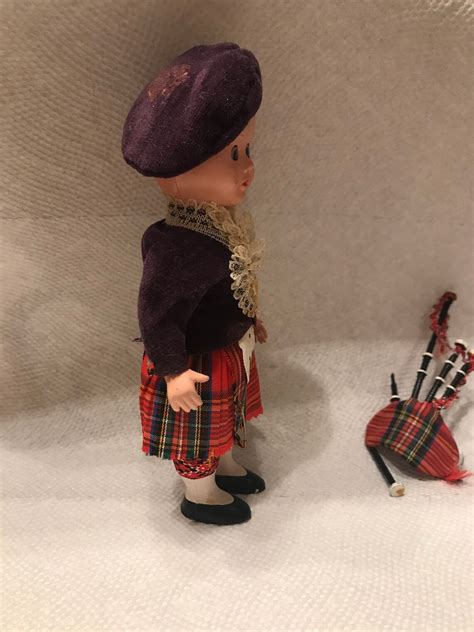 Vintage Scottish Bagpipe Boy Doll Etsy