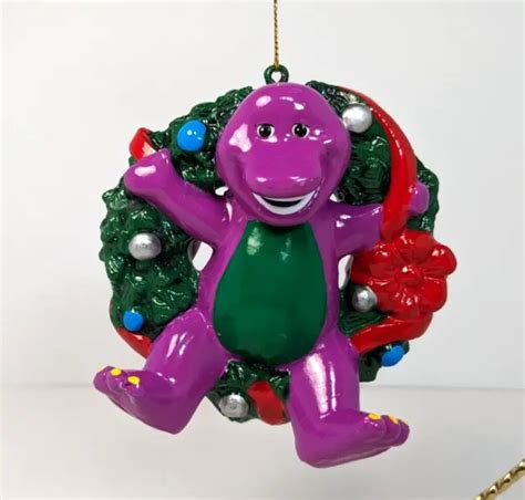 Barney Purple Dinosaur Wreath Ornament 2002 Kurt Adler 4 Heavy Vtg 14