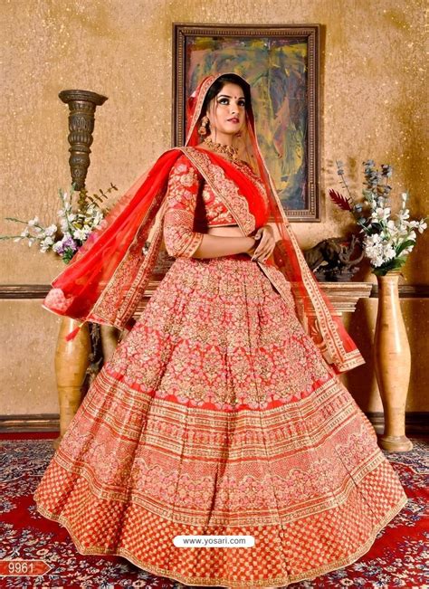 Buy Classy Red Heavy Embroidered Wedding Lehenga Choli Bridal Lehenga