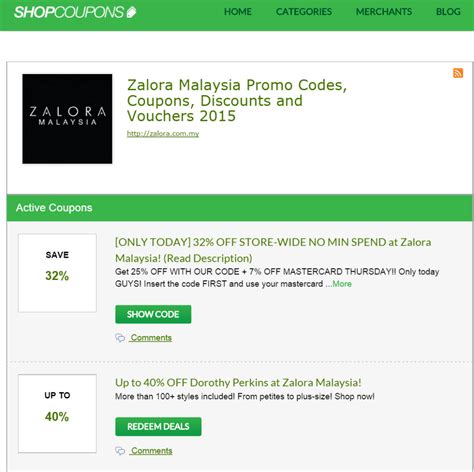 Use this zalora promo code malaysia, applicable with no minimum spend and can be redeemed once per user only. When or how to shop at Zalora Malaysia? - ShopCoupons ...