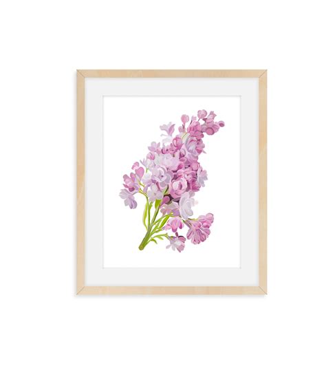 Lilac Floral Print Floral Painting Wall Art Print Etsy