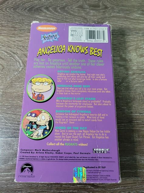 Vhs Rugrats Angelica Knows Best Vhs 1998 Vhs Tapes