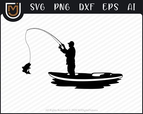 Kayak Fishing SVG Fishing Clipart Fisherman Svg Fish Svg | Etsy