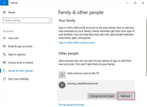 Select the account you want to delete, then select remove. 2 Options to Delete/Remove Microsoft Account from Windows ...
